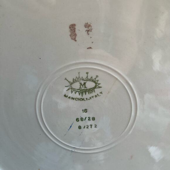 Vintage Mancieli Plate 1960s Italy orange red blue poppy - Picture 8 of 9